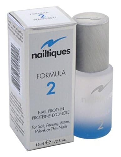 Nailtiques Formula 2 fast-drying finish visible on dry nails after application.