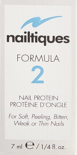 Nailtiques Nail Protein Formula #2 application brush ready for precise coat