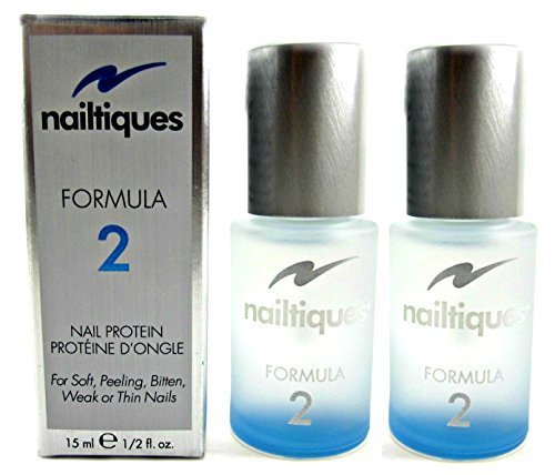 Nailtiques Nail Protein Formula 2 bottles pack promotes stronger nails and damage resistance.