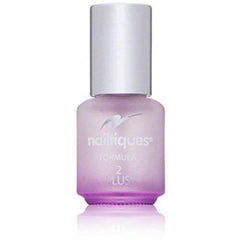 Nailtiques Nail Protein Formula 2 Plus on nails offers base-coat versatility for color.