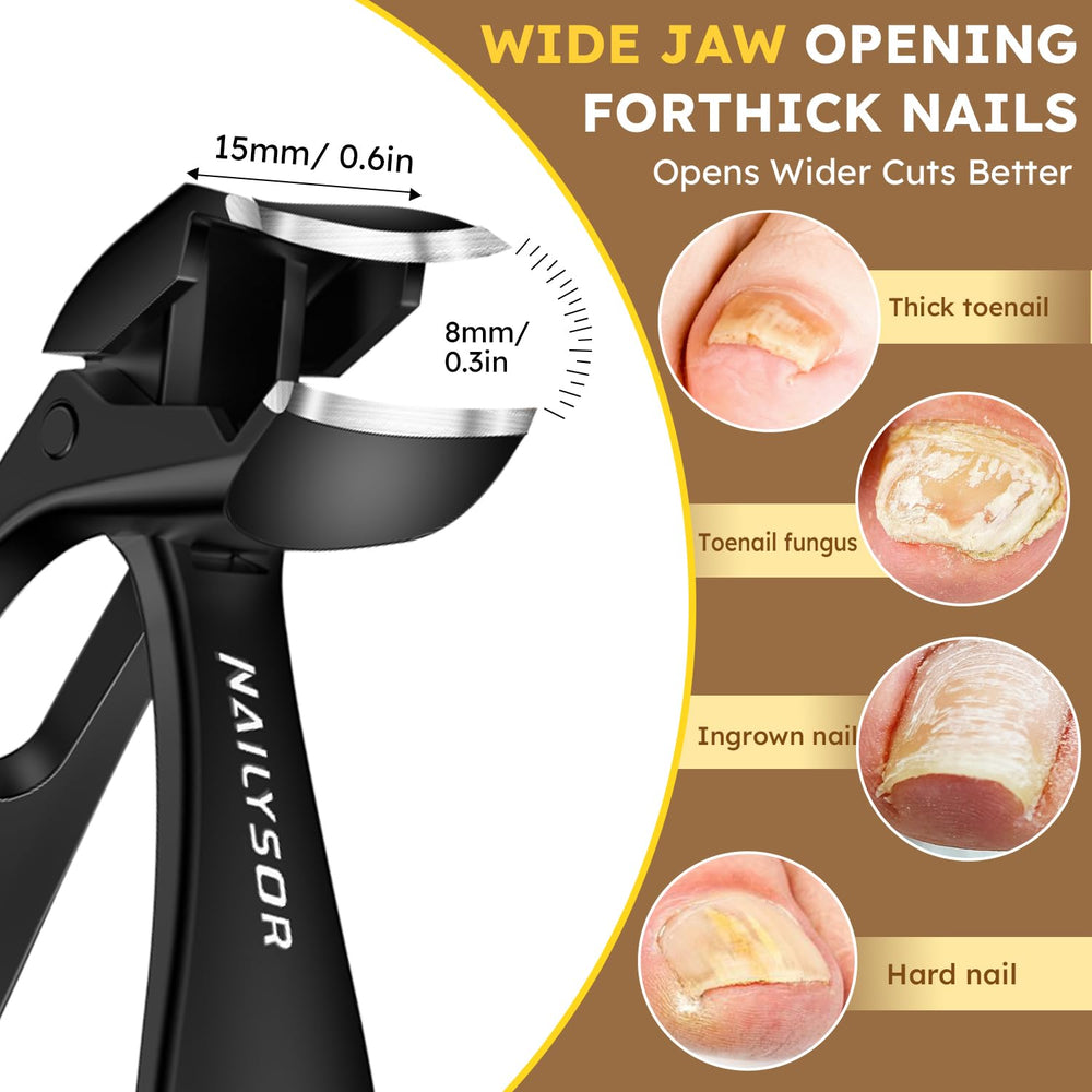 Nailysor 8mm wide jaw opening powers through thick nails.