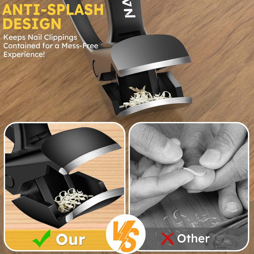 Nailysor built-in catcher no mess keeps clippings neatly contained.