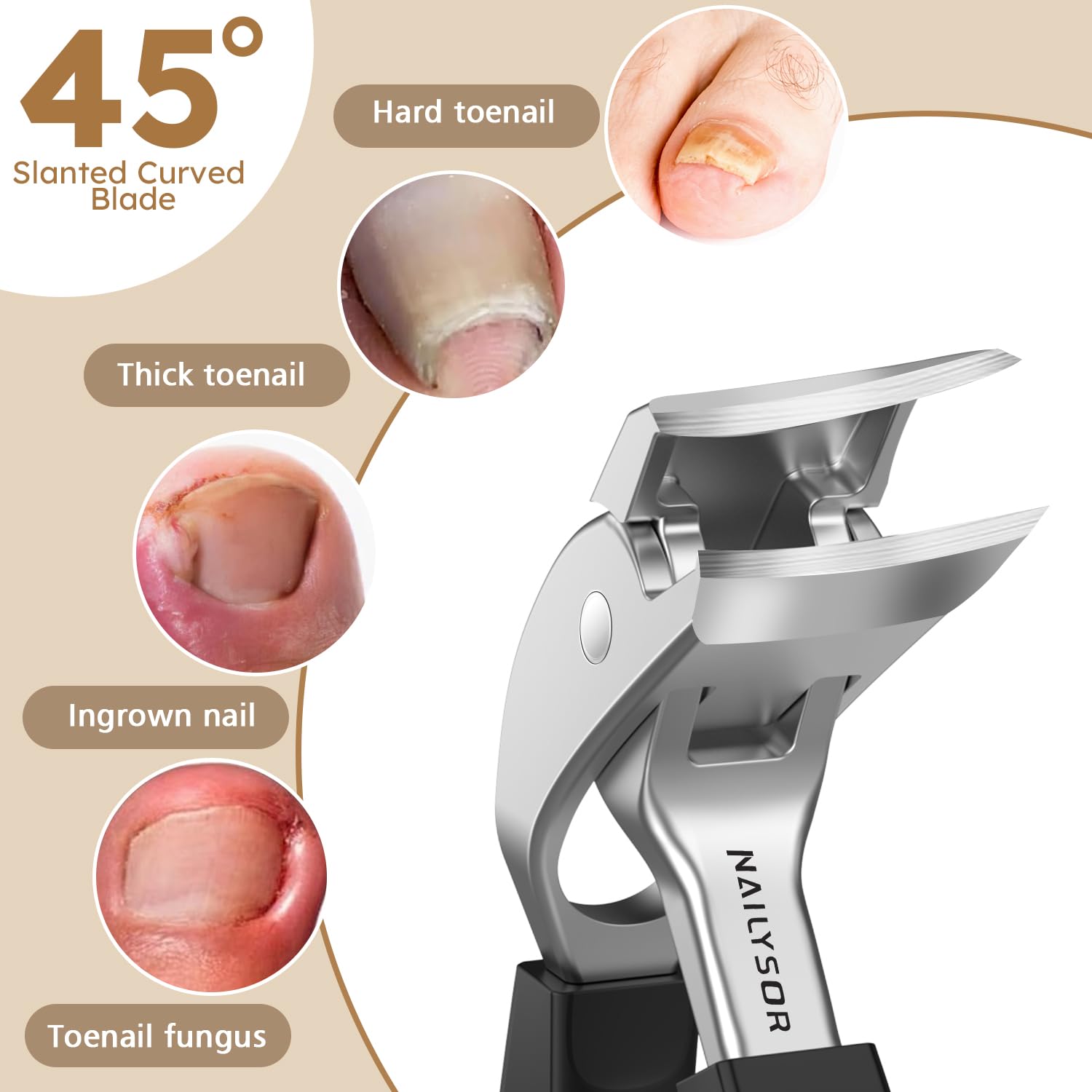 Nailysor upgrade toenail clippers catcher design highlights mess-free grooming