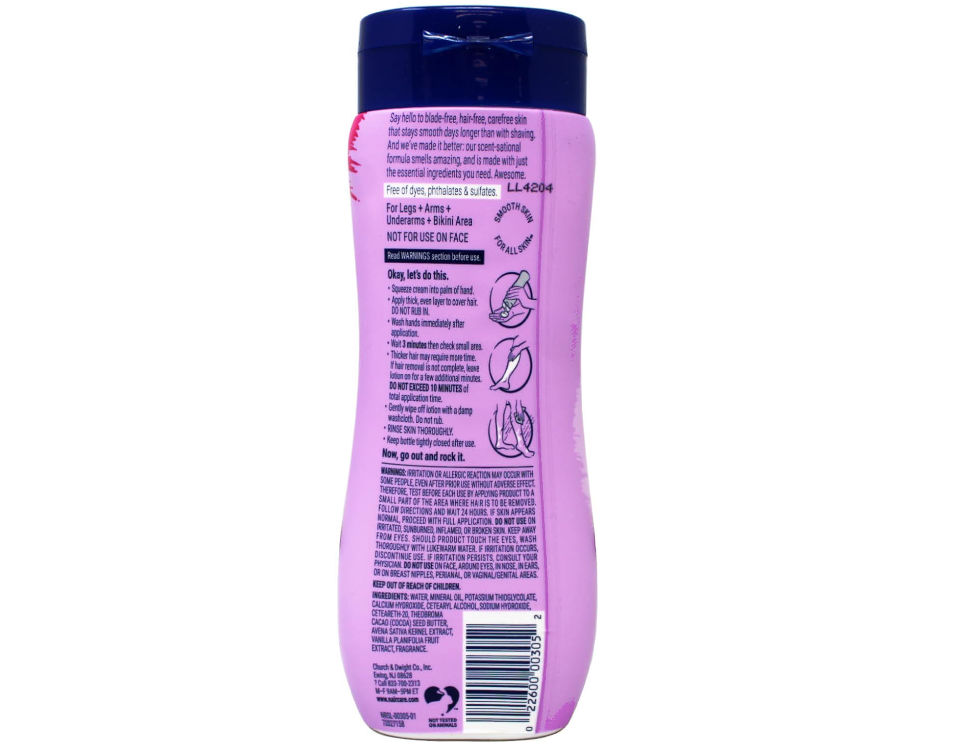 Nair Body Cream Hair Remover 3-pack packaging showcases convenient at-home hair removal.