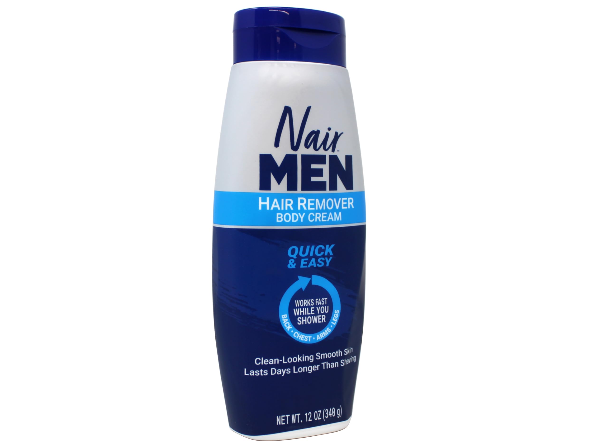 Nair hair remover for men applying cream in shower demonstrates a simple, time-saving routine.