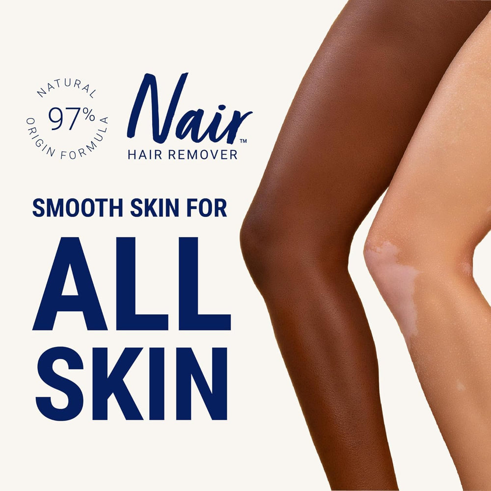 Nair Hair Remover Wax Ready-Strips body-application offers quick removal on torso and arms.