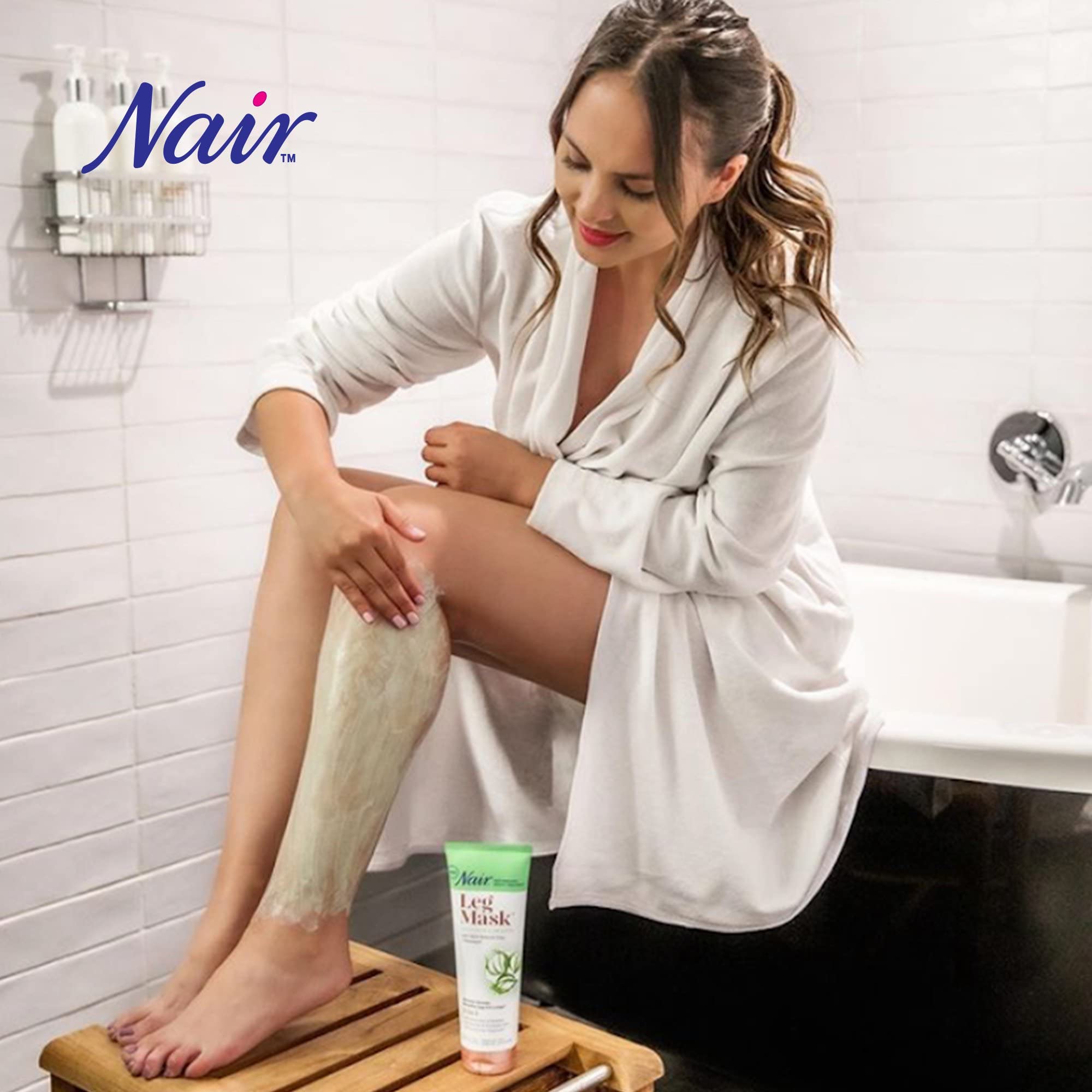 Nair Leg Mask dirt-oil-removal closeup showing impurities