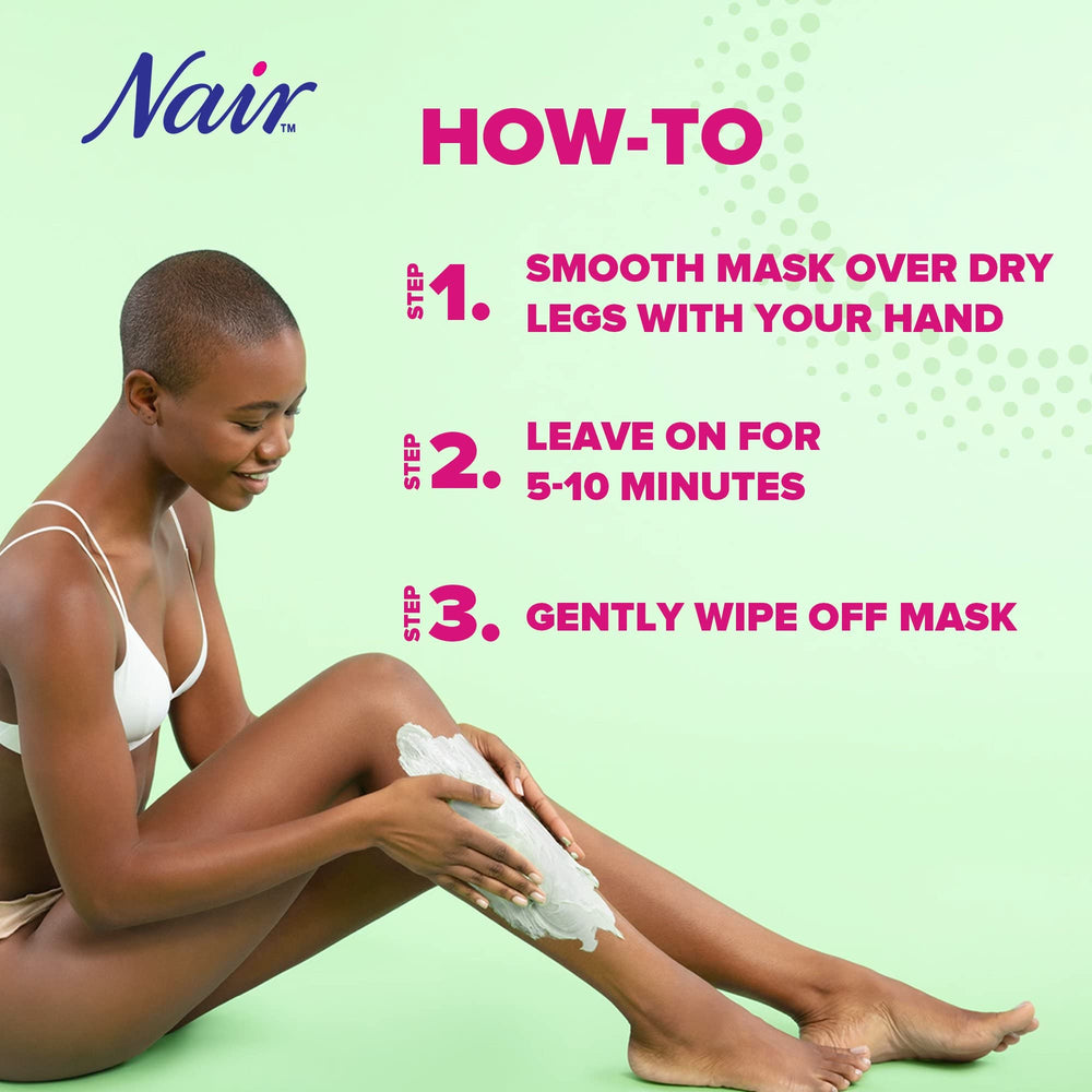 Nair Leg Mask textured-clay application on leg