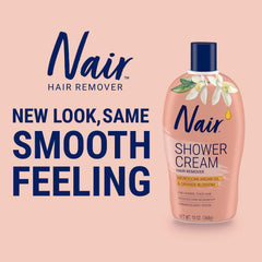 Nair Moroccan Argan Oil Shower Cream dispensing pump in action