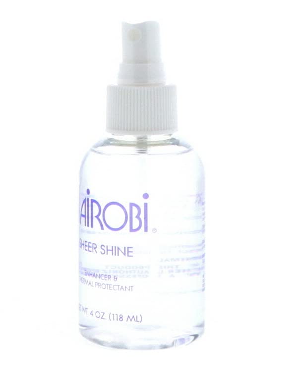 Nairobi Sheer Shine Enhancer bottle pump demonstrates easy, mess-free application.