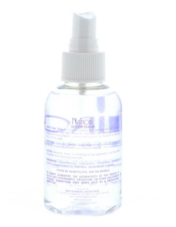 Nairobi Sheer Shine Enhancer hair gloss close-up reveals radiant shine.