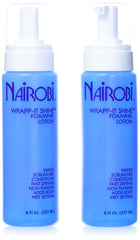Nairobi Wrapp-it Shine Foaming Lotion bottle demonstrates fast-drying silky sheen