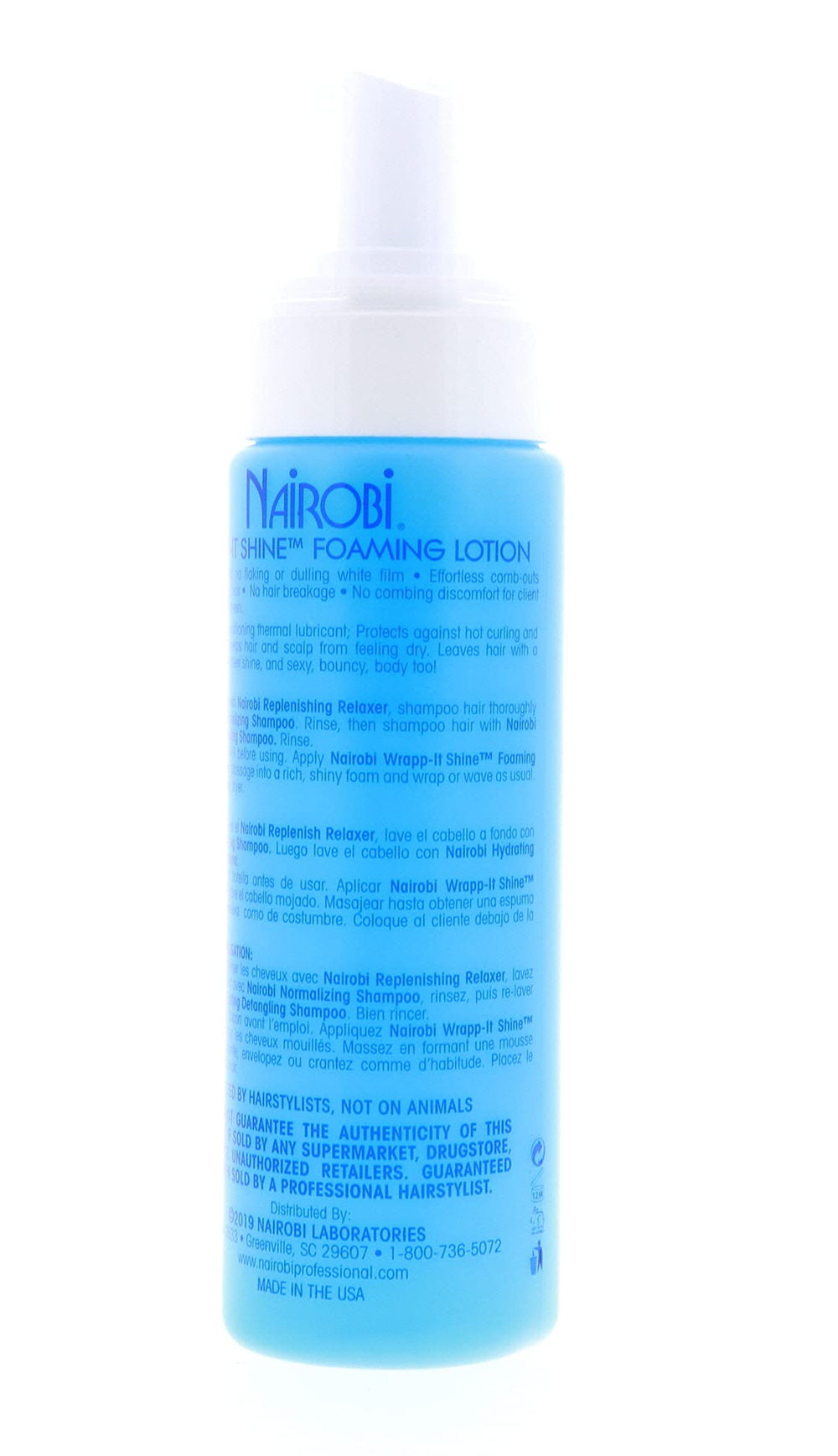 Nairobi Wrapp-It Shine foaming lotion brand logo close-up