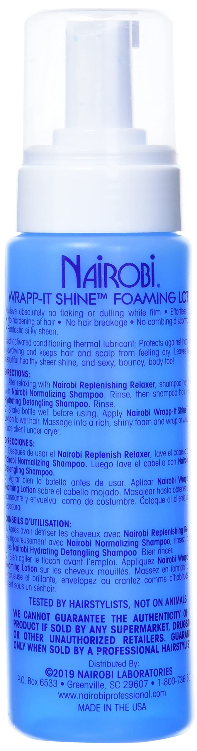 Nairobi Wrapp-it Shine Foam application image highlights effortless foam distribution