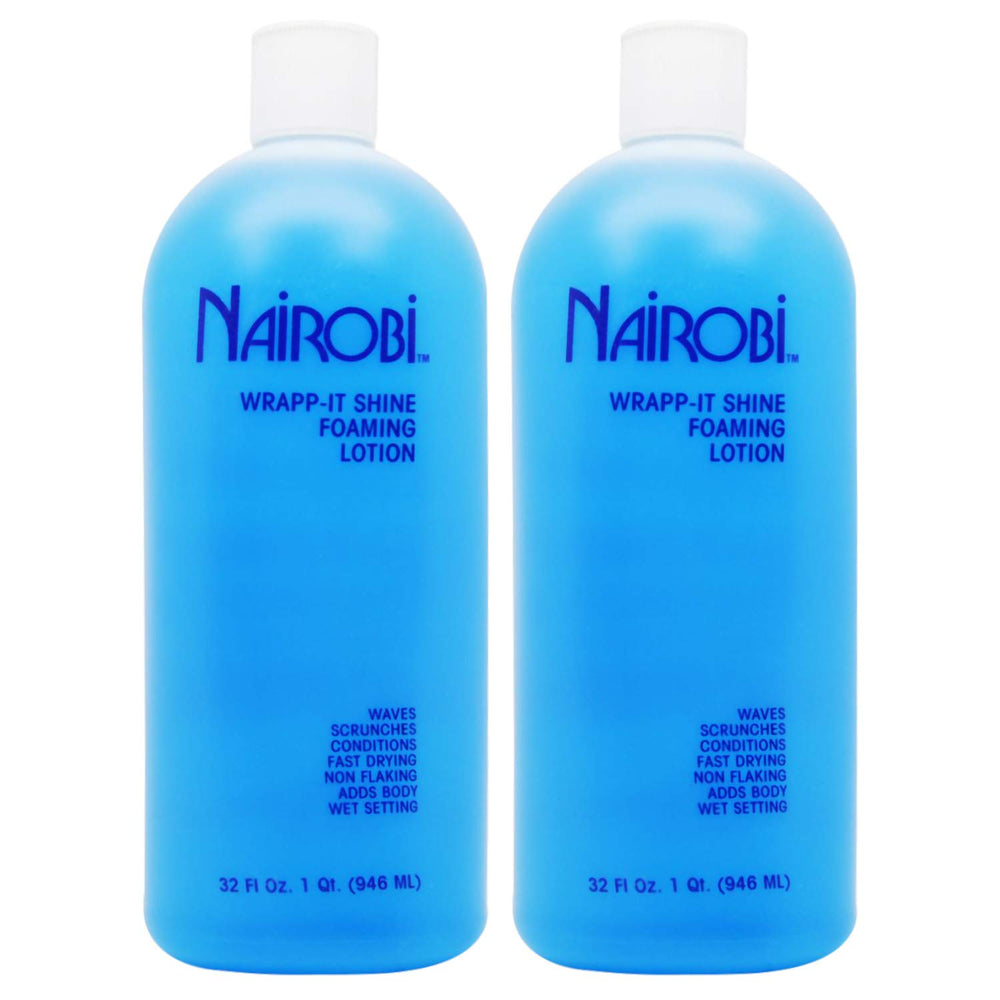 Nairobi Wrapp-It Shine Foaming Lotion pack of 2 bottle for fast-dry waves and scrunches
