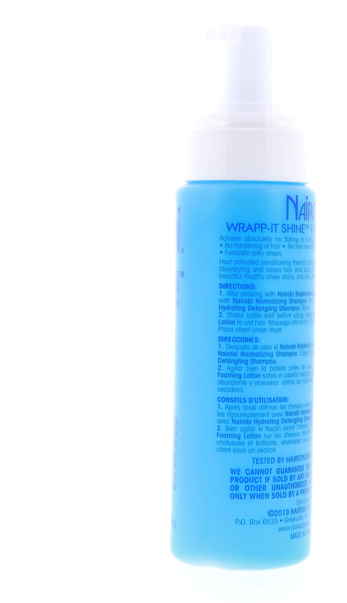 Nairobi Wrapp-It Shine foaming lotion texture swirl with creamy foam