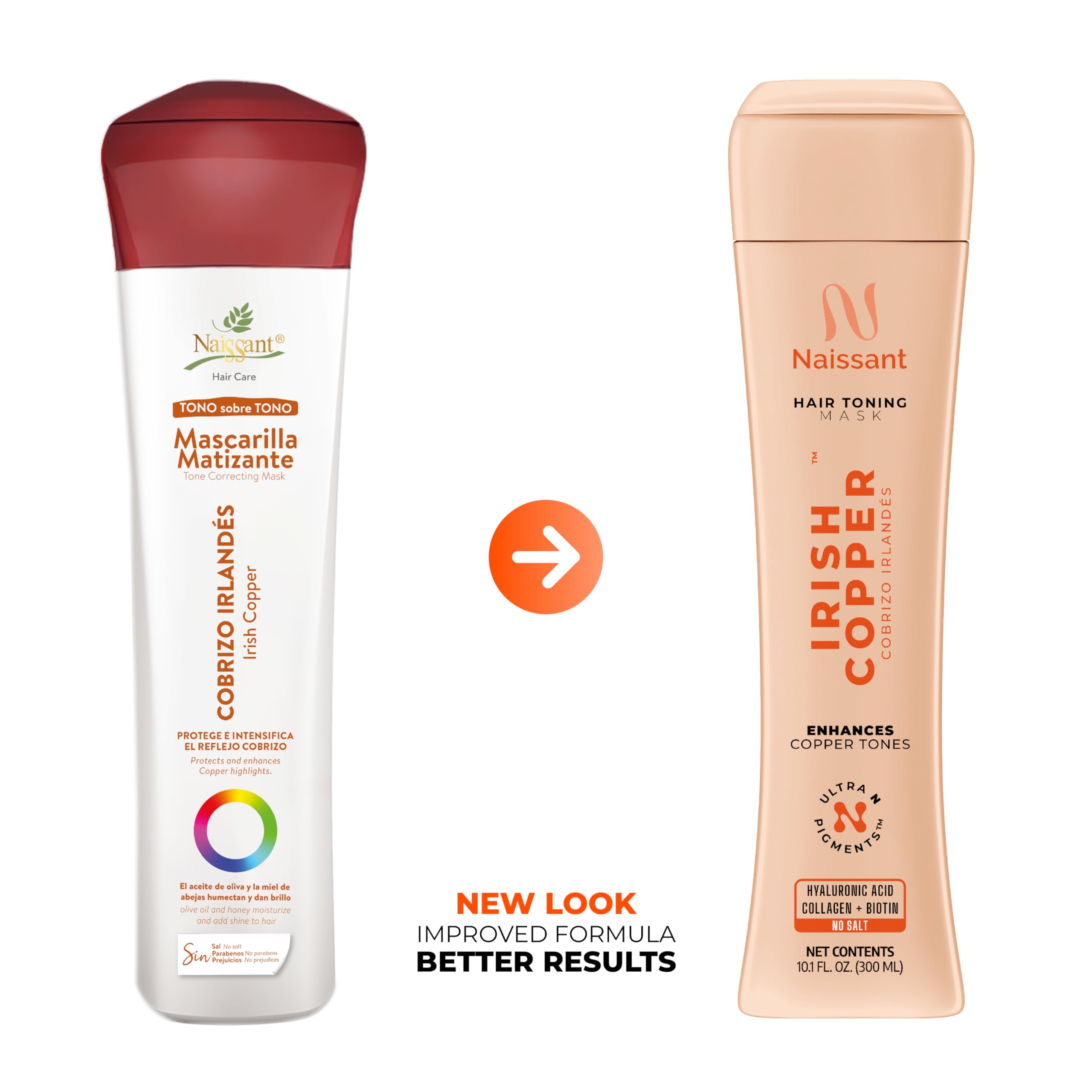 Naissant Irish Copper Hair Toning Mask packaging on shelf with clean copper focus