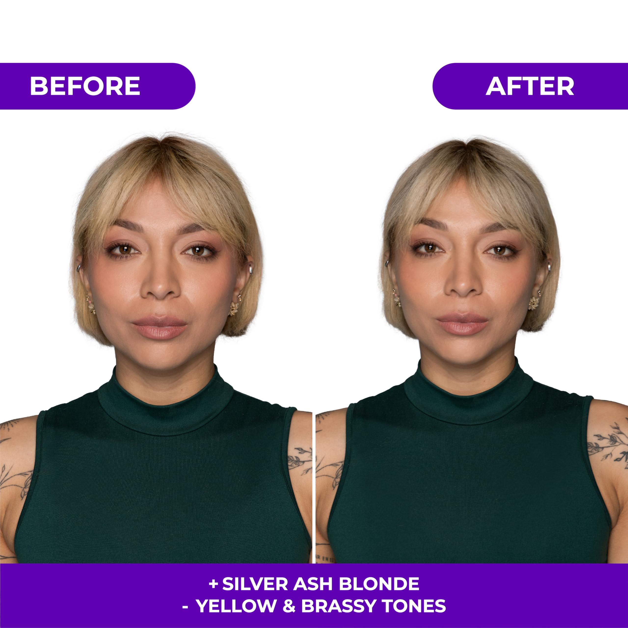Naissant Silver Ash Blonde Mask blue pigments closeup reveals precise toning effect.