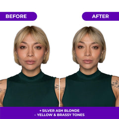 Naissant Silver Ash Blonde Mask blue pigments closeup reveals precise toning effect.