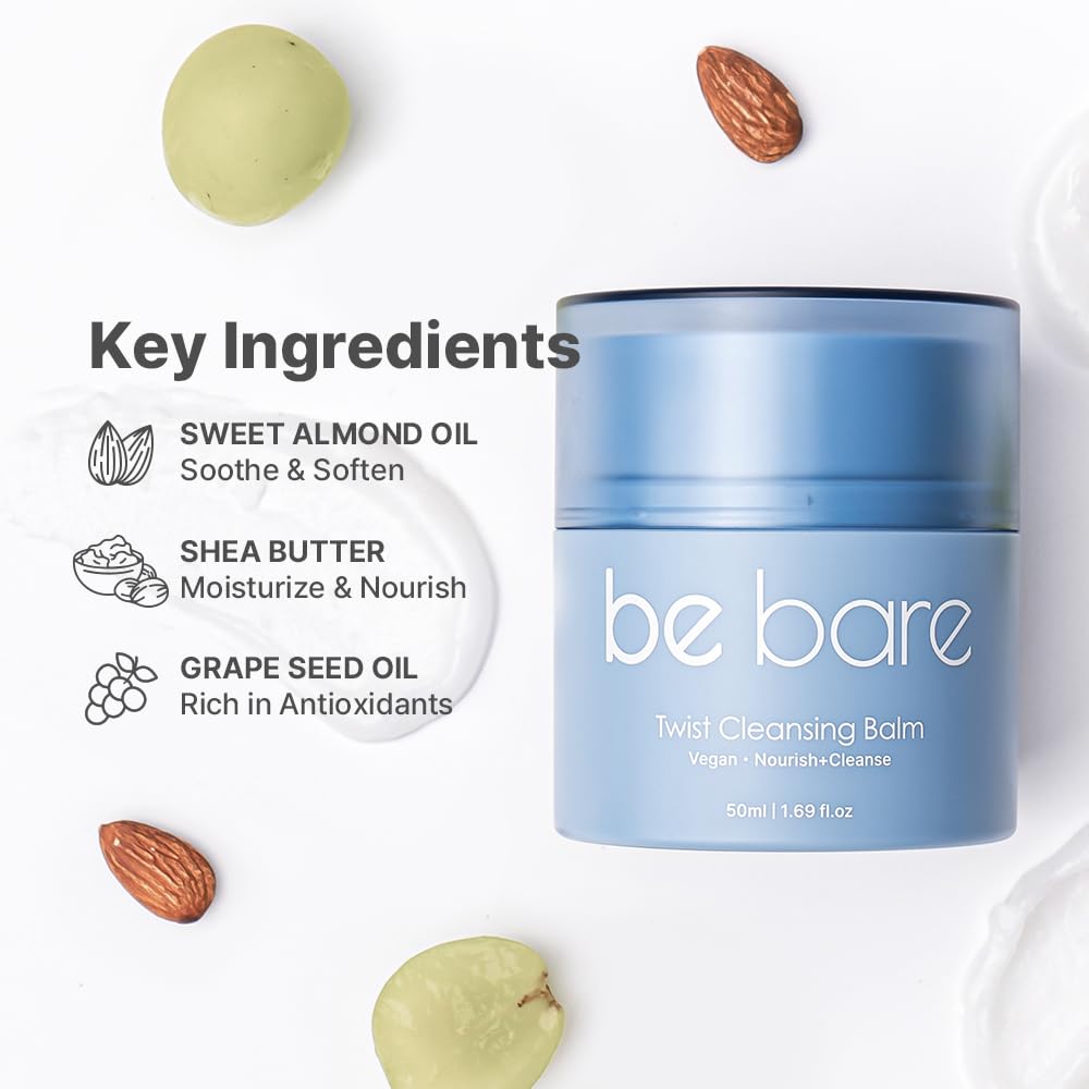 Naisture Bebare contains shea butter for nourishing skin during cleanse.