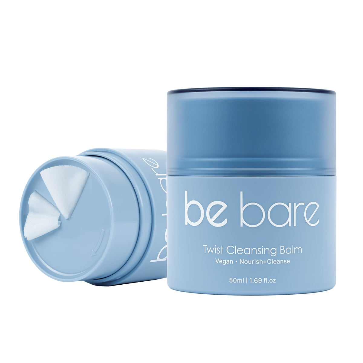 Naisture Bebare Twist Dispenser close-up showing hygienic dispensing for mess-free cleansing.