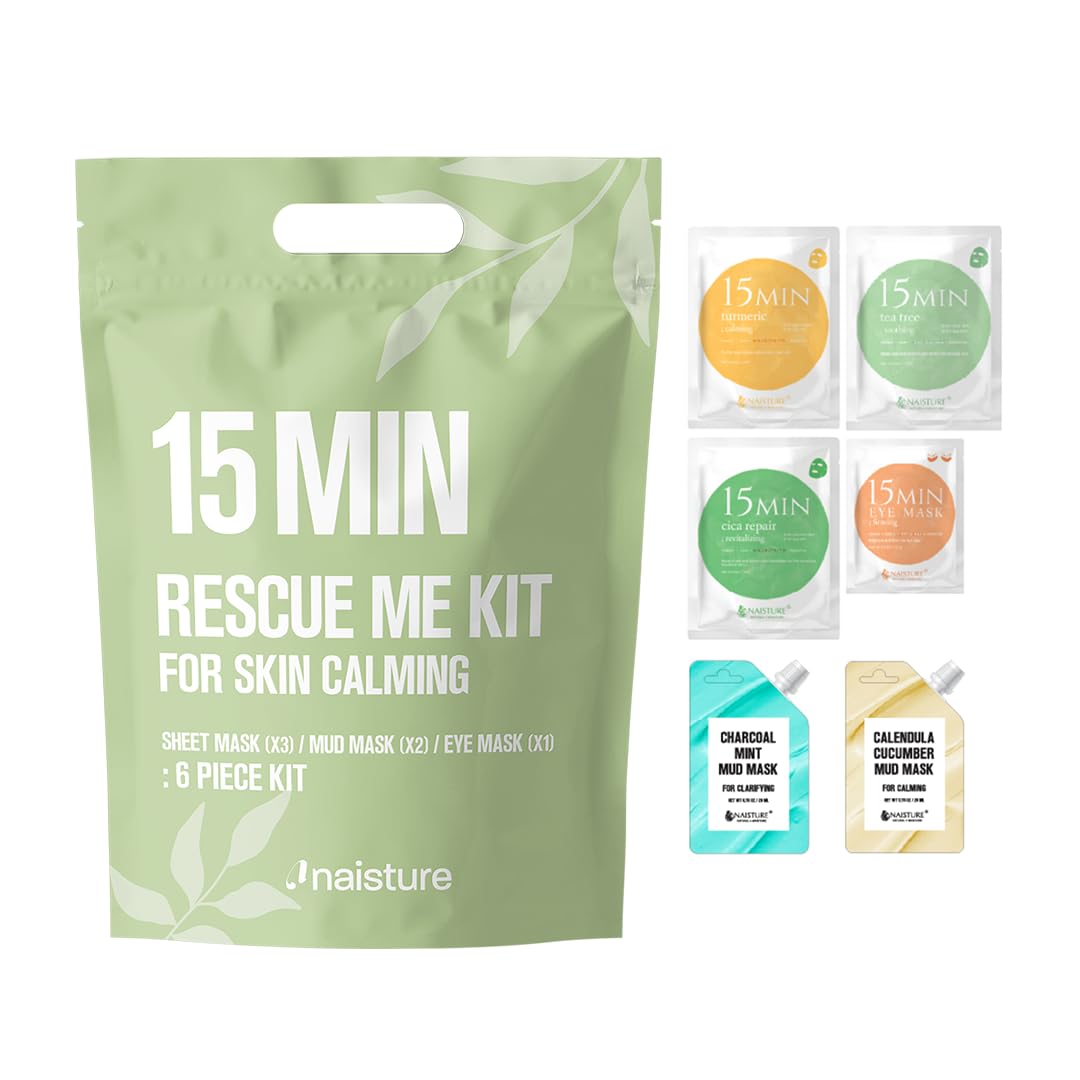 Naisture cica-face-mask-trio image shows soothing hydration for redness relief.
