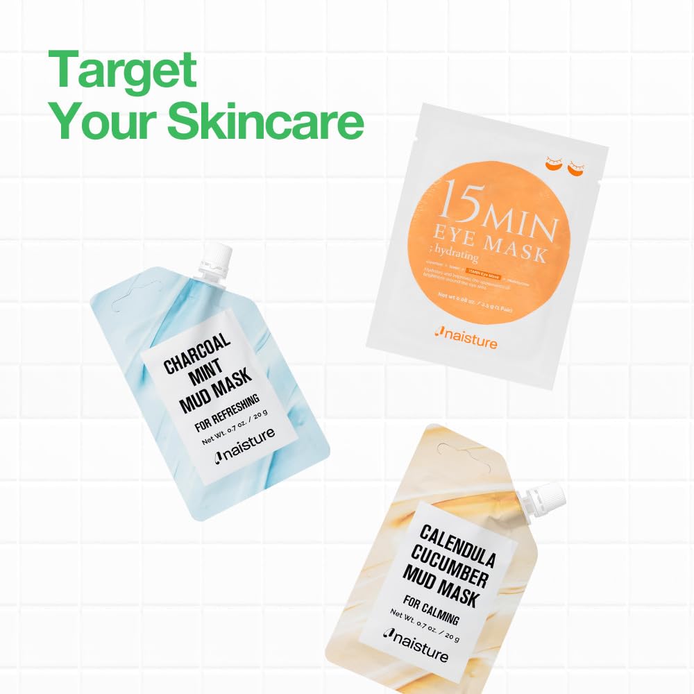 Naisture redness-relief-mask provides soothing centella, calendula, and tea tree benefits.