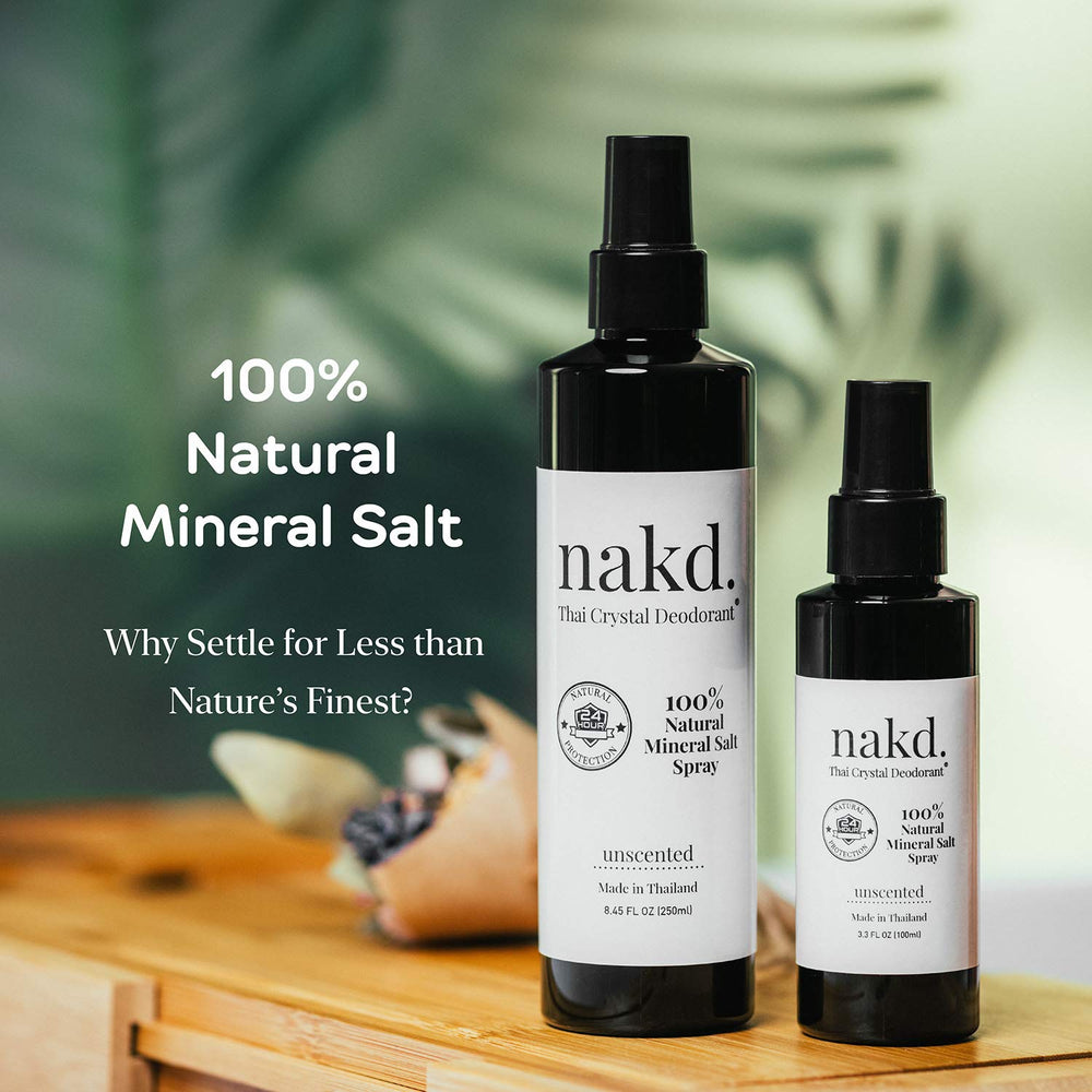 Nakd Thai Crystal Desodorante: etiqueta simple y empaque limpio