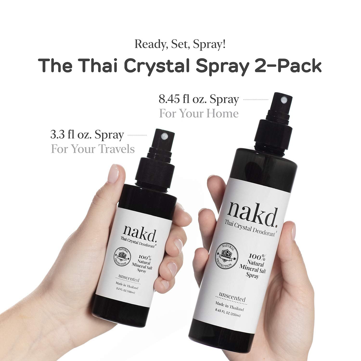 Nakd Thai Crystal Desodorante: tamaño de viaje para bolso y movilidad