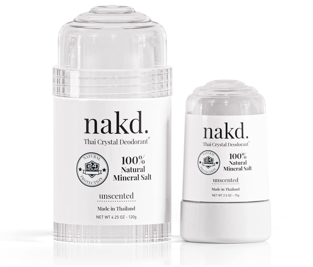 nakd. Thai Crystal Deodorant stone regular-stick provides aluminum-free odor protection with mineral salts