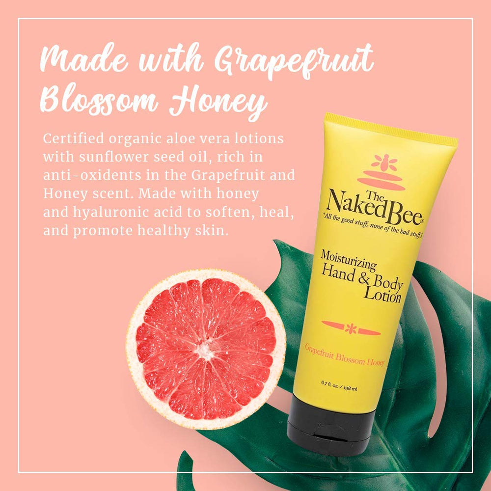 The Naked Bee lotion pump for easy, mess-free application and quick hydration.