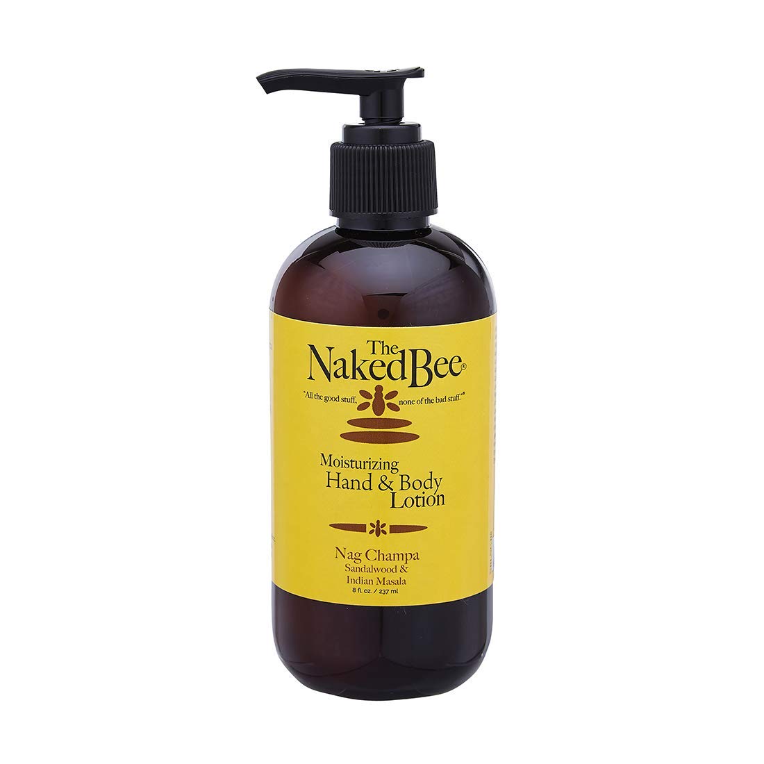 The Naked Bee Nourishing Body Lotion bottle demonstrates 8 oz hydration for all skin types.