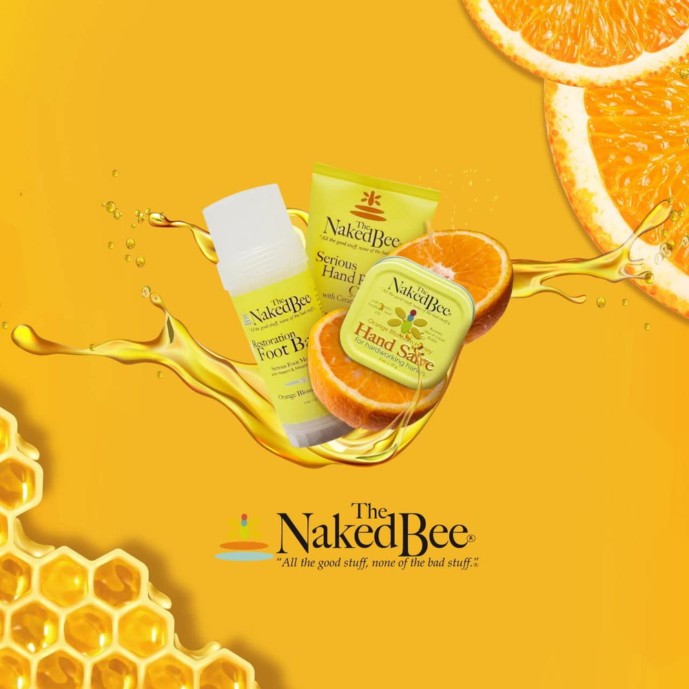Cruelty-free Naked Bee packaging signals ethical skincare choices.