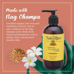 Naked Bee Nourishing Body Lotion close-up highlights honey for lasting moisture.