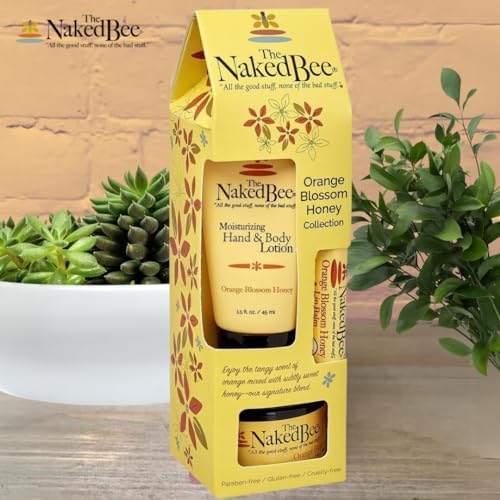 The Naked Bee Organic Orange Blossom Honey Lip Balm offering gentle lip nourishment.