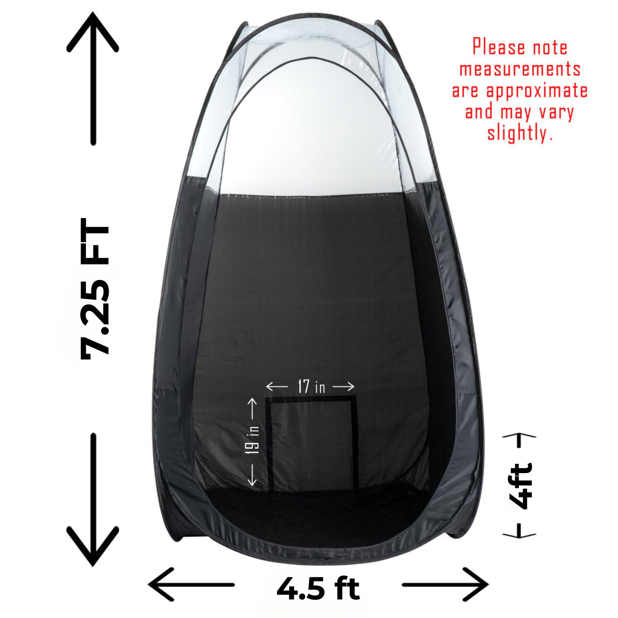 Naked Sun Black Spray Tan Tent 6-foot door entry simplifies access during sessions