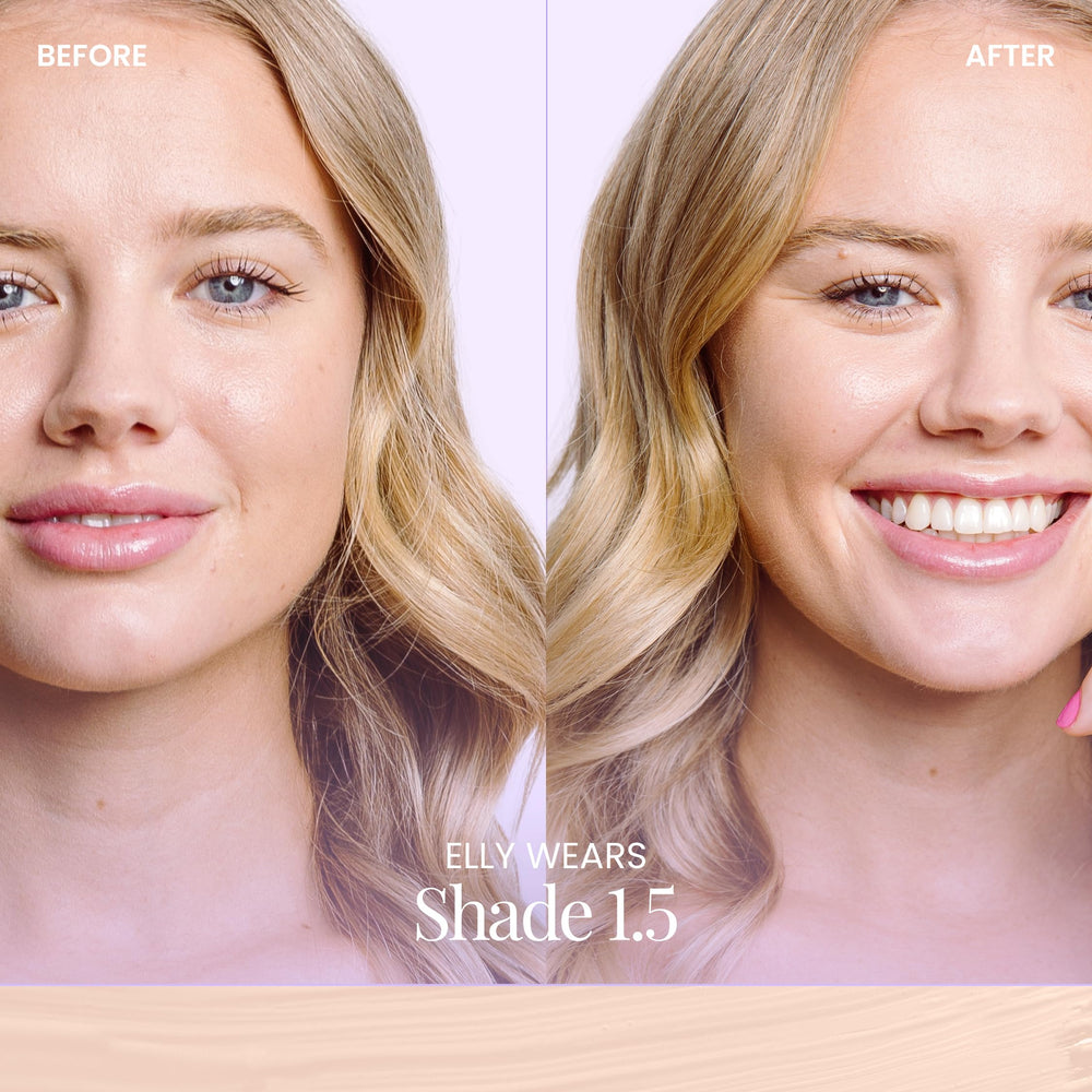 BeautyScreen SPF 50 texture swirl highlights creamy, buildable coverage.