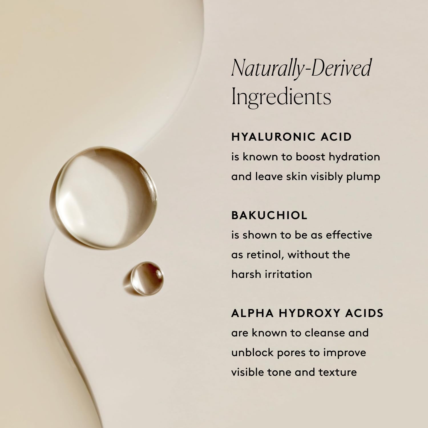 Naked & Thriving dermatologist-loved badge beside bottles.