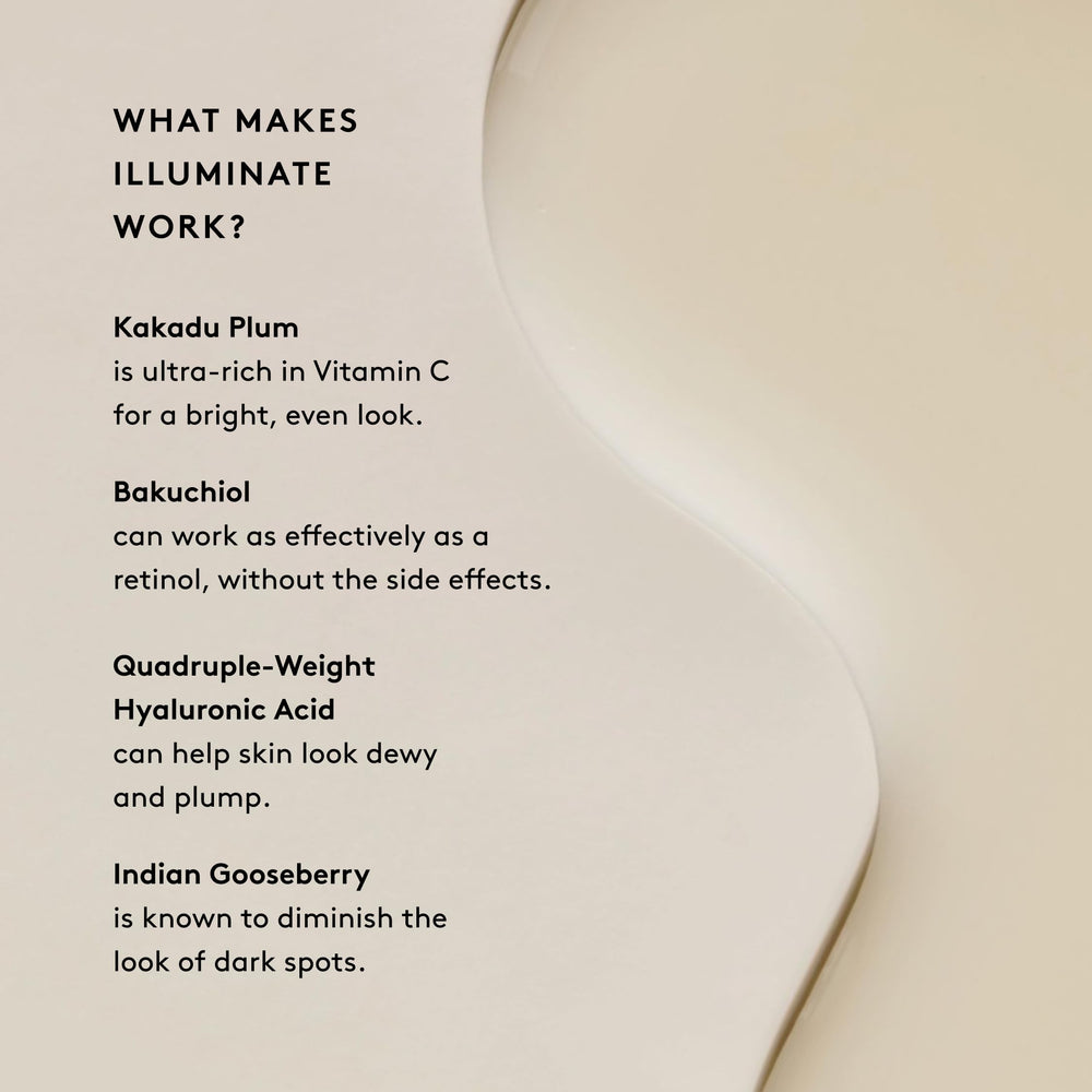 Naked & Thriving Illuminate BC+ eco-packaging emphasizes recyclable glass and plant inks