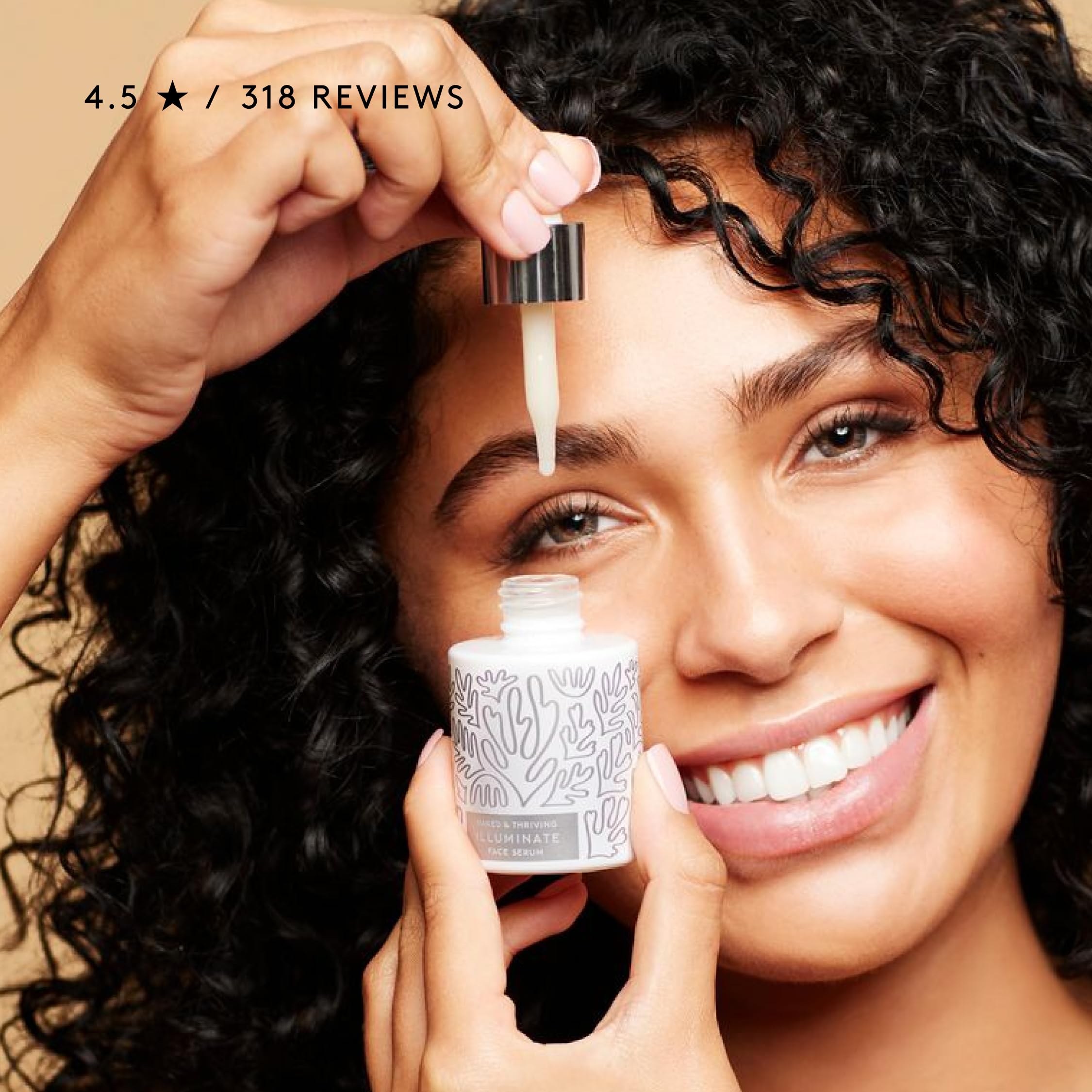 Naked & Thriving Illuminate BC+ product on counter conveys premium vegan serum