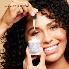 Naked & Thriving Illuminate BC+ product on counter conveys premium vegan serum
