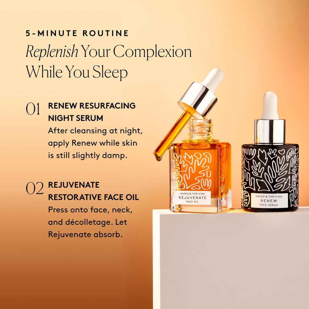 Naked & Thriving ingredients graphic featuring hyaluronic acid, argan and sea buckthorn