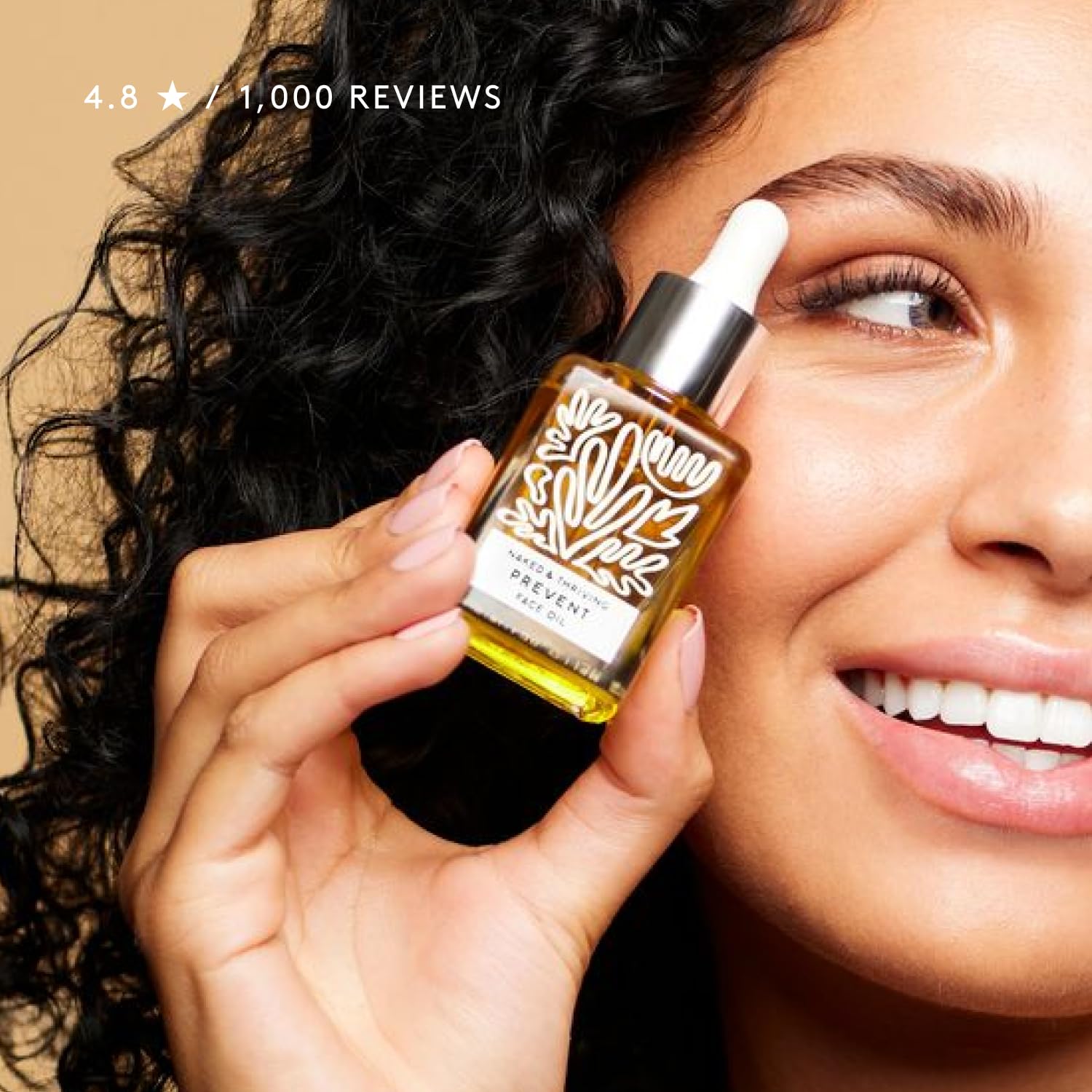 Naked & Thriving Prevent-anti-aging-oil-application-dropper for daily moisturization.