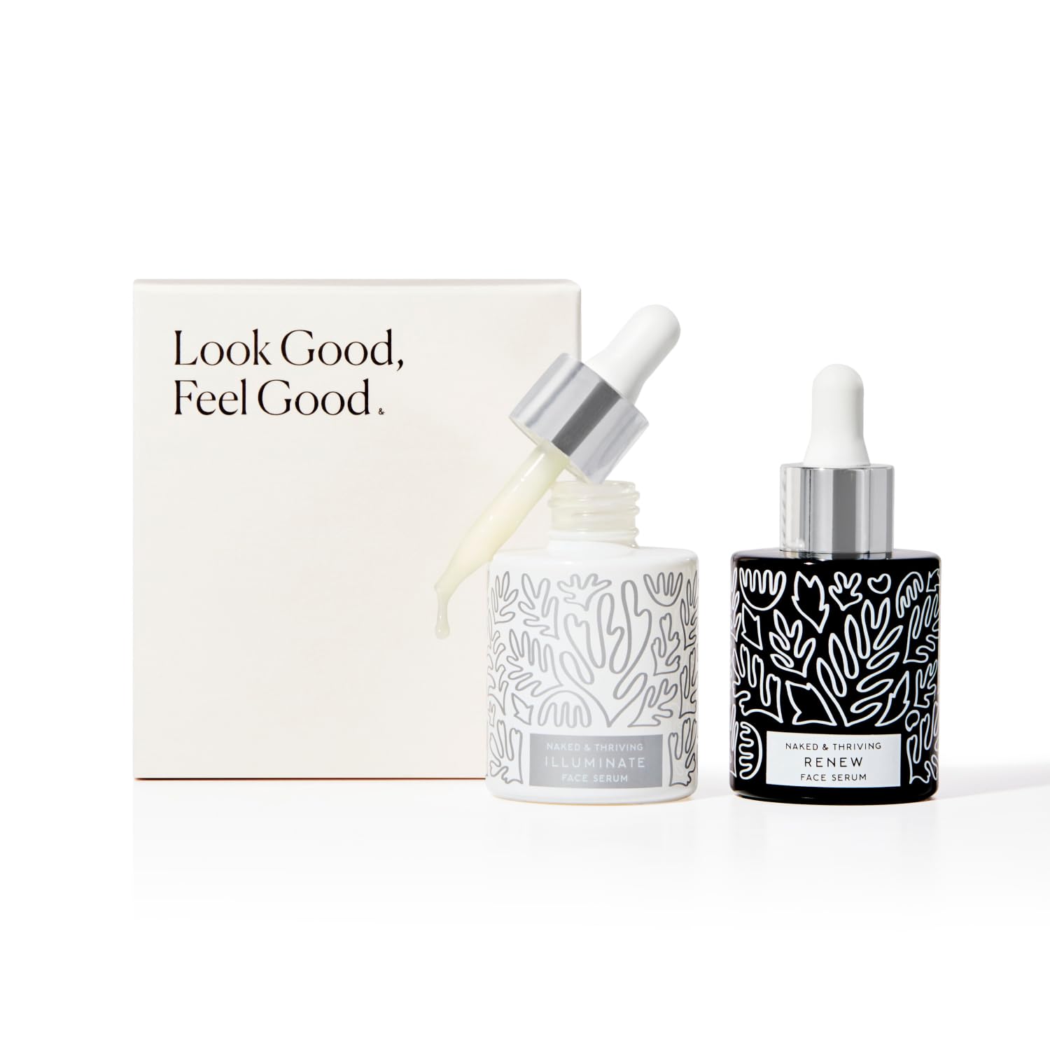 Naked & Thriving Renew Night Serum texture swatch shows smooth glide.