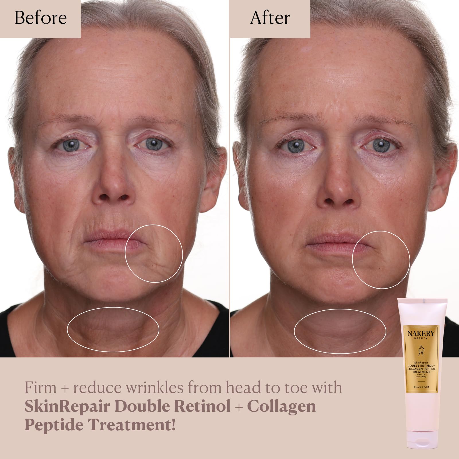 Nakery retinol cream texture closeup highlights smooth, rich formula for night care