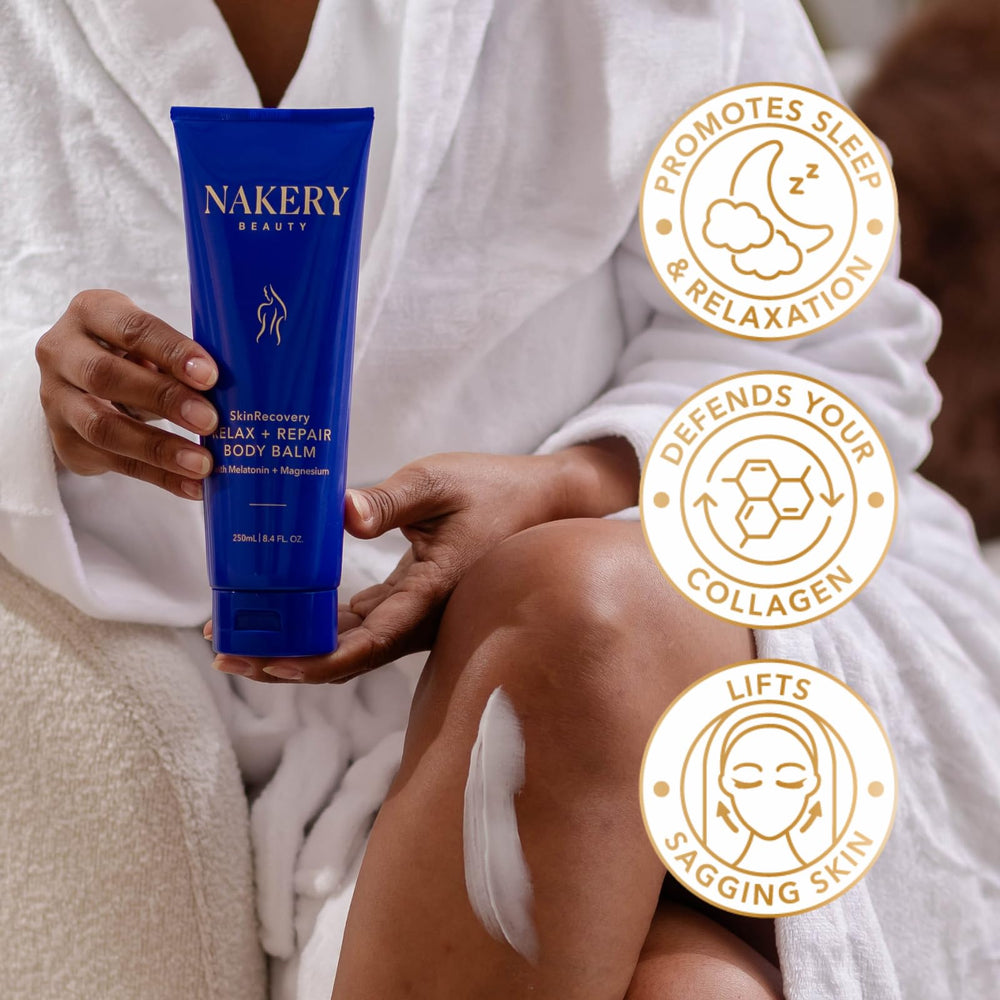 Nakery SkinRecovery body-cream jar close-up signaling overnight hydration.