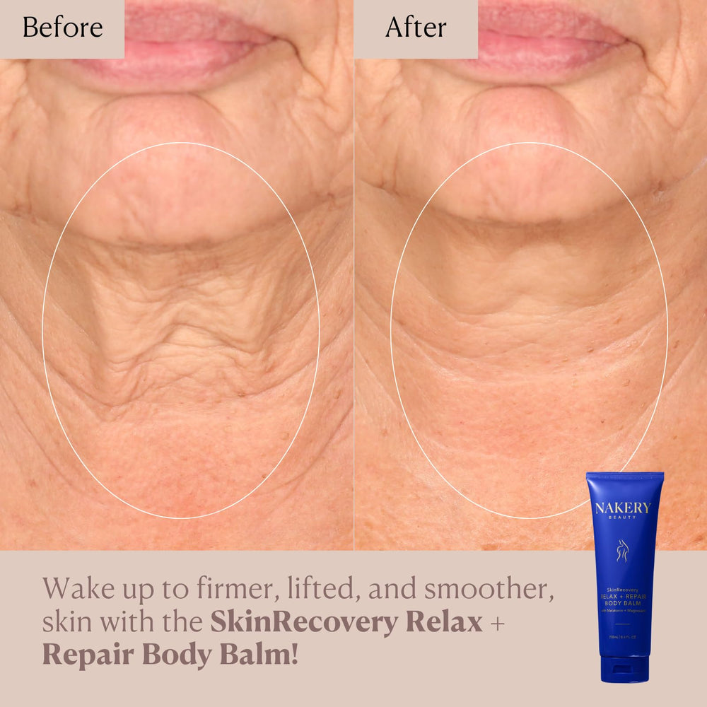 Nakery SkinRecovery night routine application on arm demonstrates massage-friendly consistency.