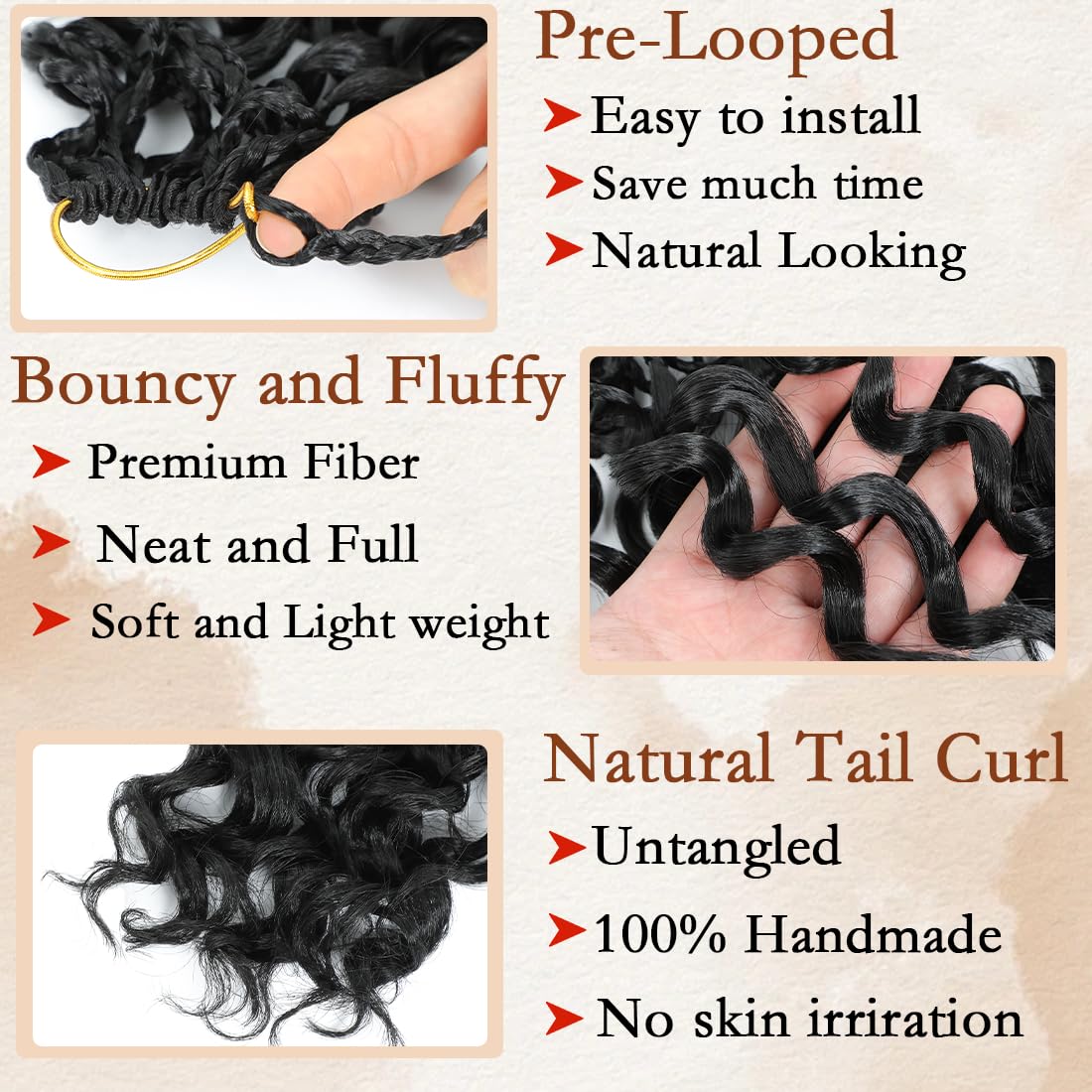 Naniciar Gogo Curl Crochet Hair lightweight soft fiber for comfortable wear