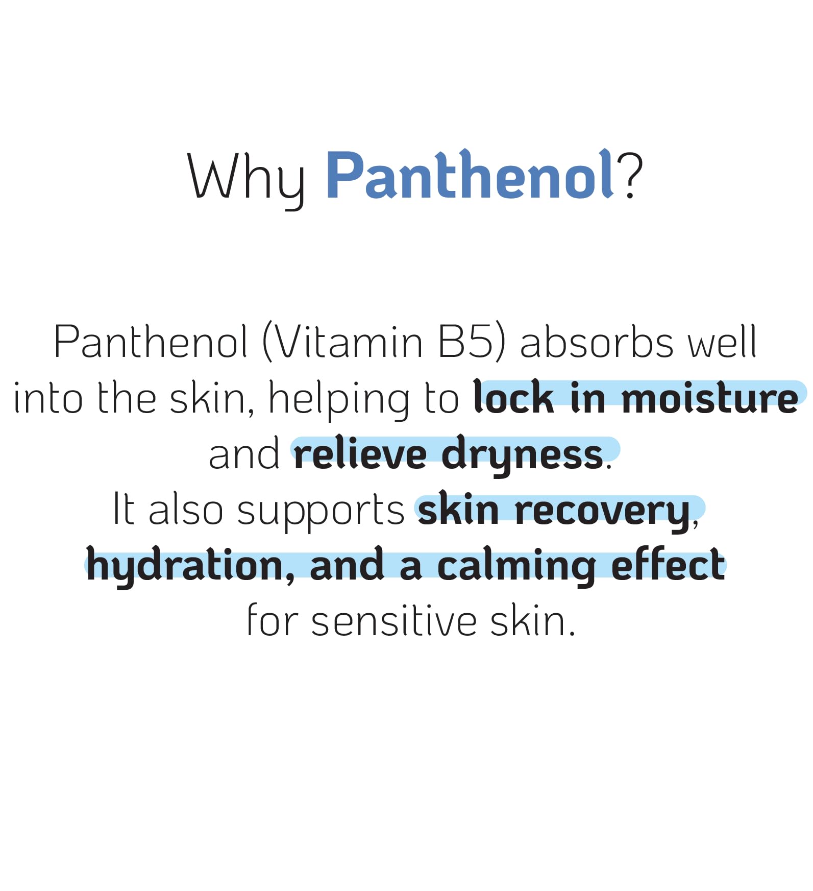 Nano Recipe D-Panthenol fragrance-free label signals gentle, compatible moisturization
