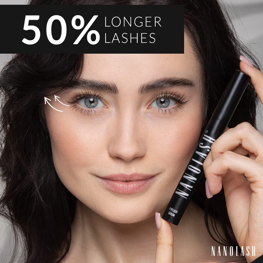 NANOIL Nanolash lashes before-after showing potential length and density